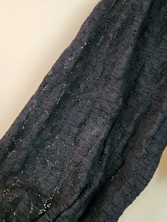 Free People Black Lace Puff Sleeve Long Sleeve Top Women Size M - Picture 7 of 11